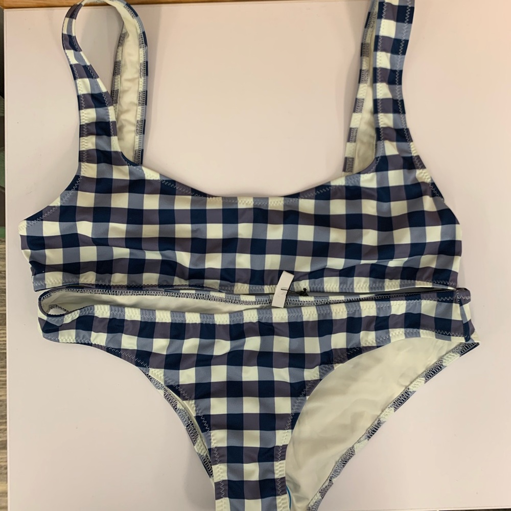 Solid & Striped Navy Gingham Bikini